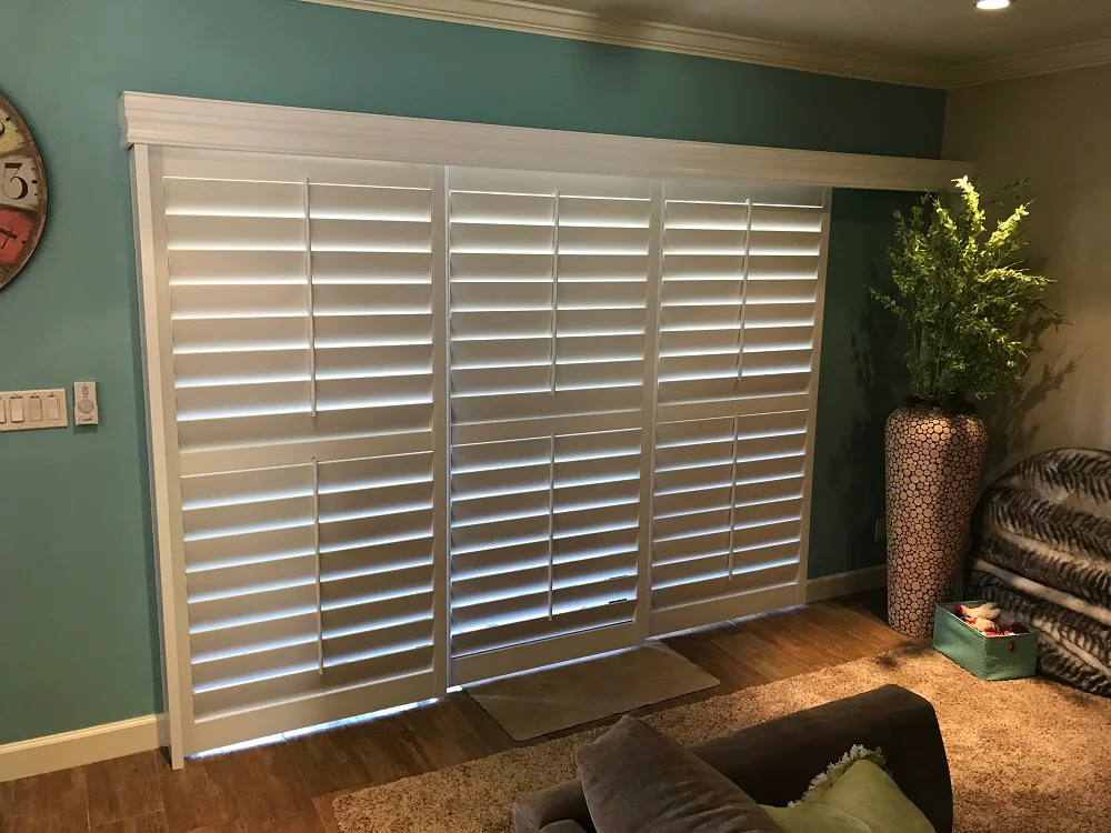 Sliding glass door shutters
