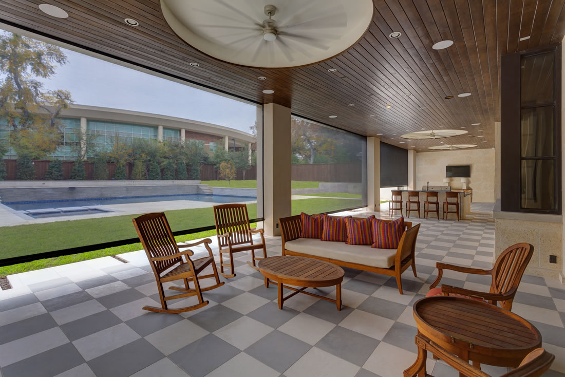 Spacious patio with outdoor seating and pool